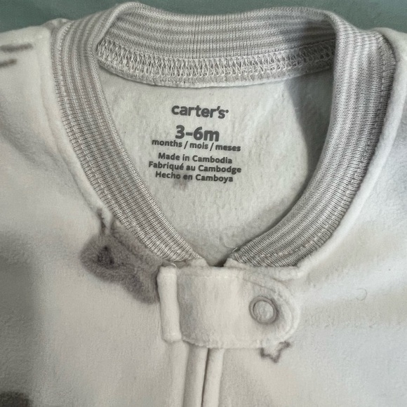 Carter's Sleep Bag Sleep Sack White With Grey Sheep NWOT - Picture 3 of 4